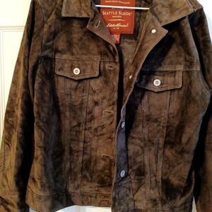 Eddie Bauer Brown Suede Jacket Good Condition Washable ( See Tag )